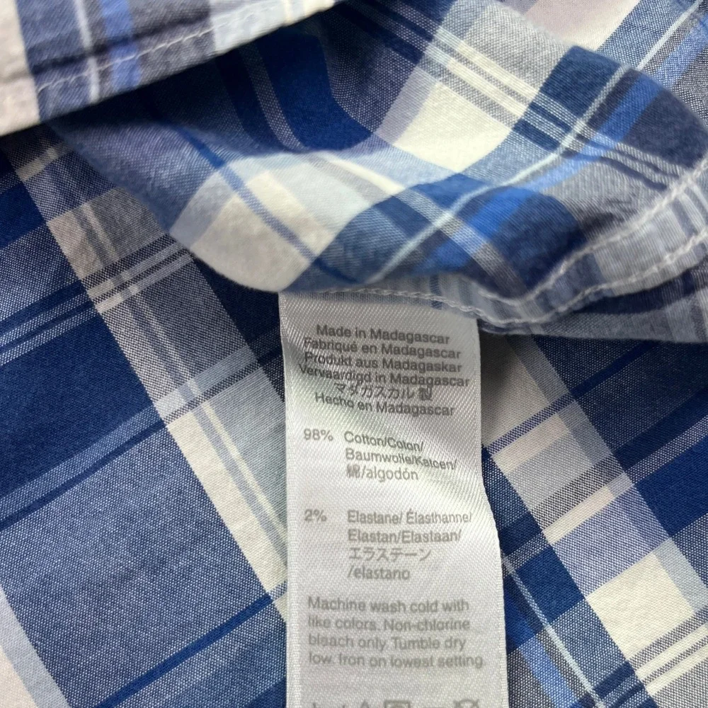 J. Crew Flex Washed Button Down Shirt Plaid‎ Classic Fit XL Boho Preppy Retro